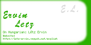 ervin letz business card